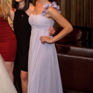 Bill Levkoff Purple Long 1 Shoulder Chiffon Dress